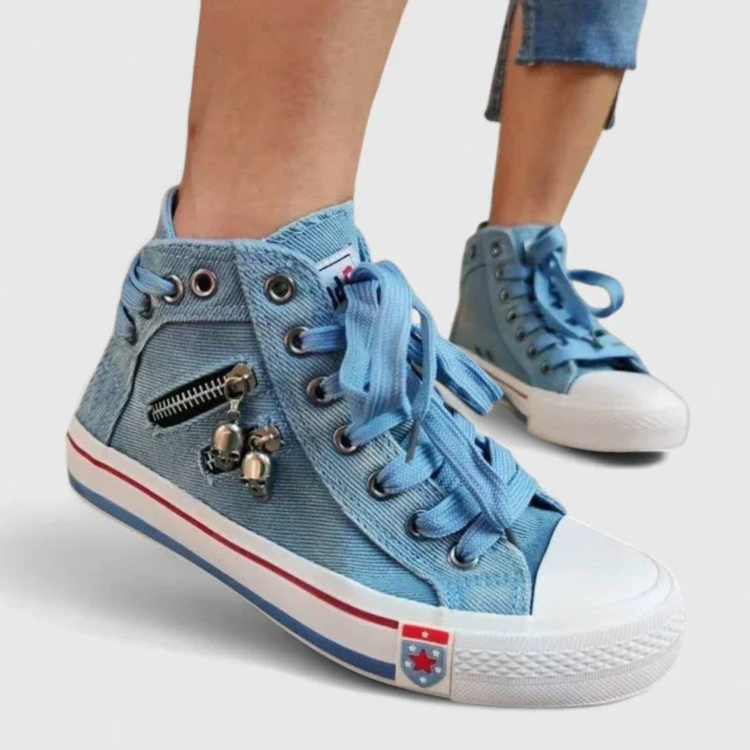 Women's Denim High Top Sneakers