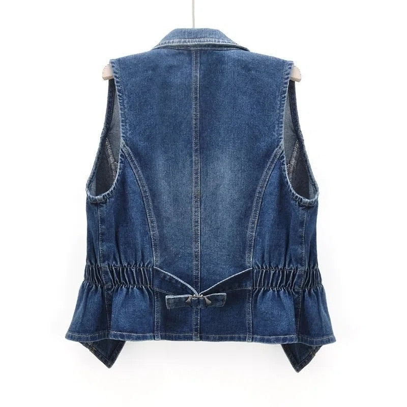 Women's Casual Denim Vest without Sleeves