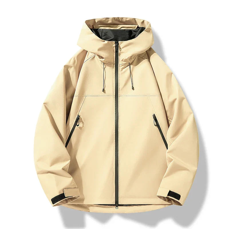 Waterproof Men's Jacket with Hood and Windproof Shell