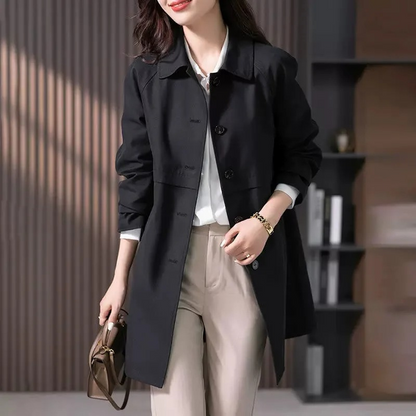 Women's Classic Button-Up Trench Coat
