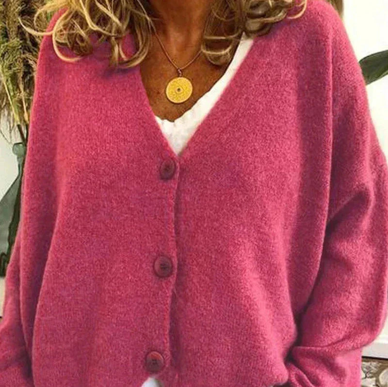 Women's V-Neck Button Cardigan
