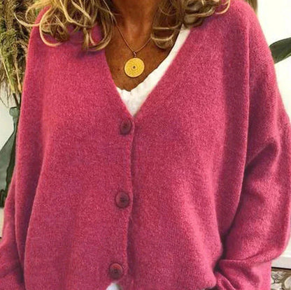 Women's V-Neck Button Cardigan