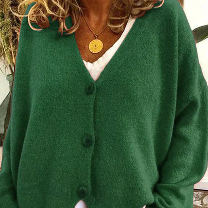 Women's V-Neck Button Cardigan