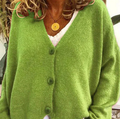 Women's V-Neck Button Cardigan