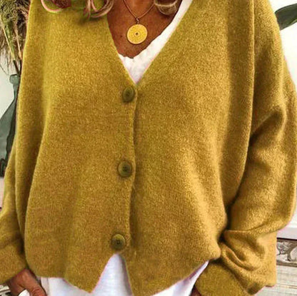 Women's V-Neck Button Cardigan