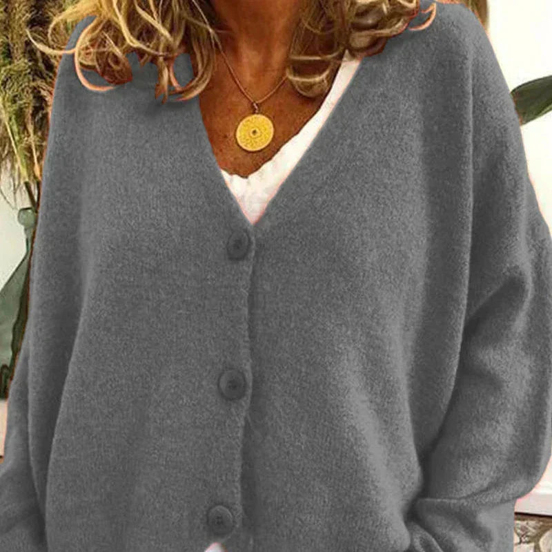 Women's V-Neck Button Cardigan
