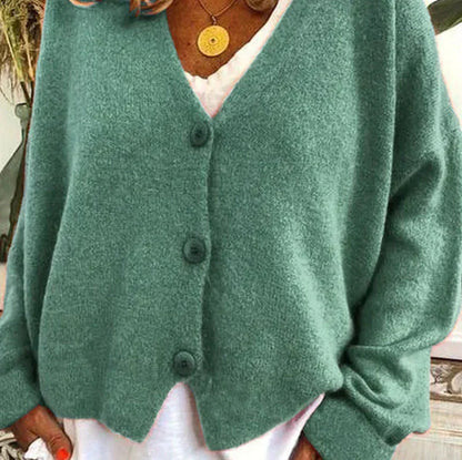 Women's V-Neck Button Cardigan