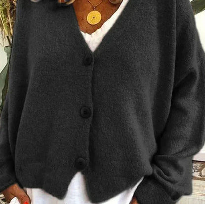 Women's V-Neck Button Cardigan