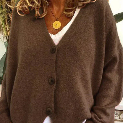 Women's V-Neck Button Cardigan