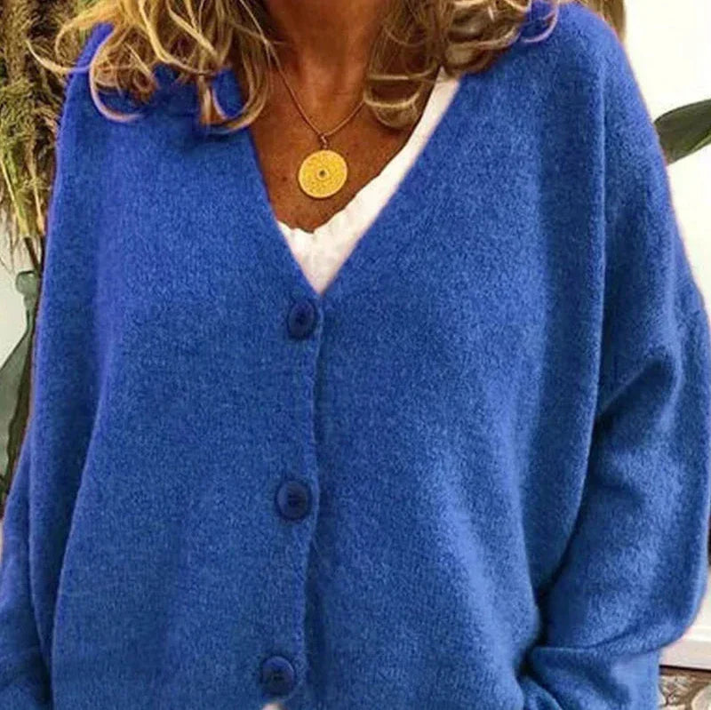 Women's V-Neck Button Cardigan