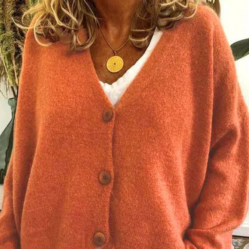 Women's V-Neck Button Cardigan