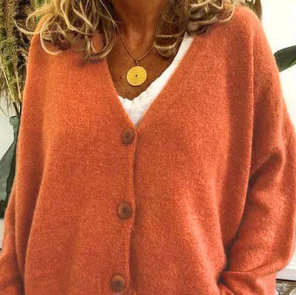 Women's V-Neck Button Cardigan
