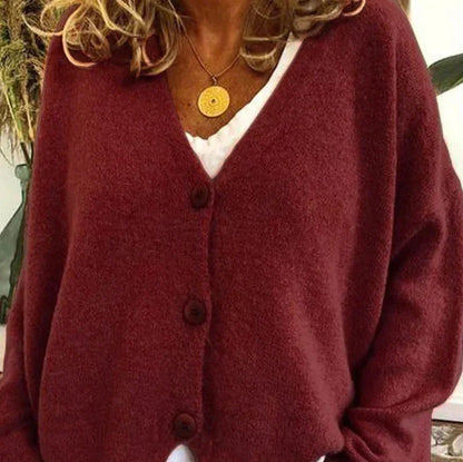 Women's V-Neck Button Cardigan