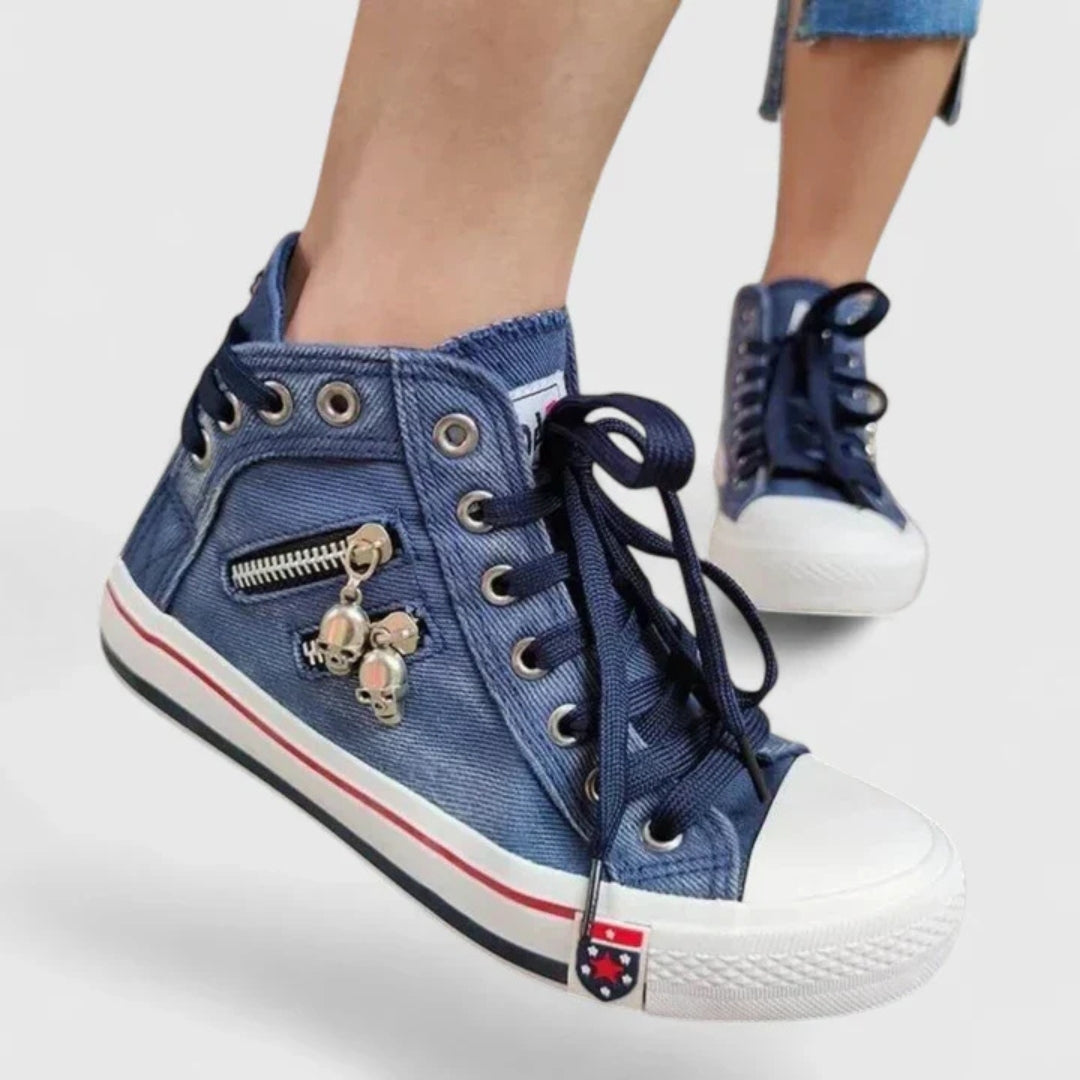 Women's Denim High Top Sneakers