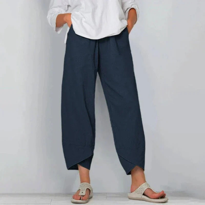 Women's Casual Cropped Pants with Wide Legs