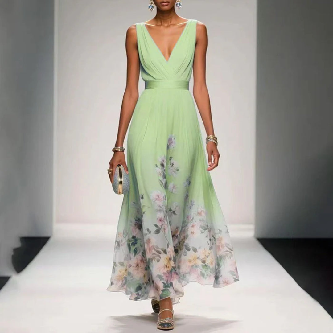 Women's Dress with Floral Print for Wedding Guests