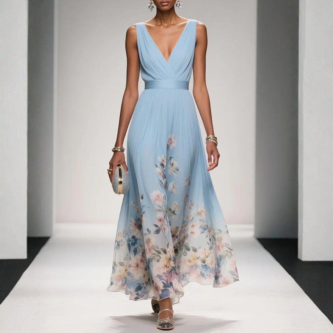 Women's Dress with Floral Print for Wedding Guests
