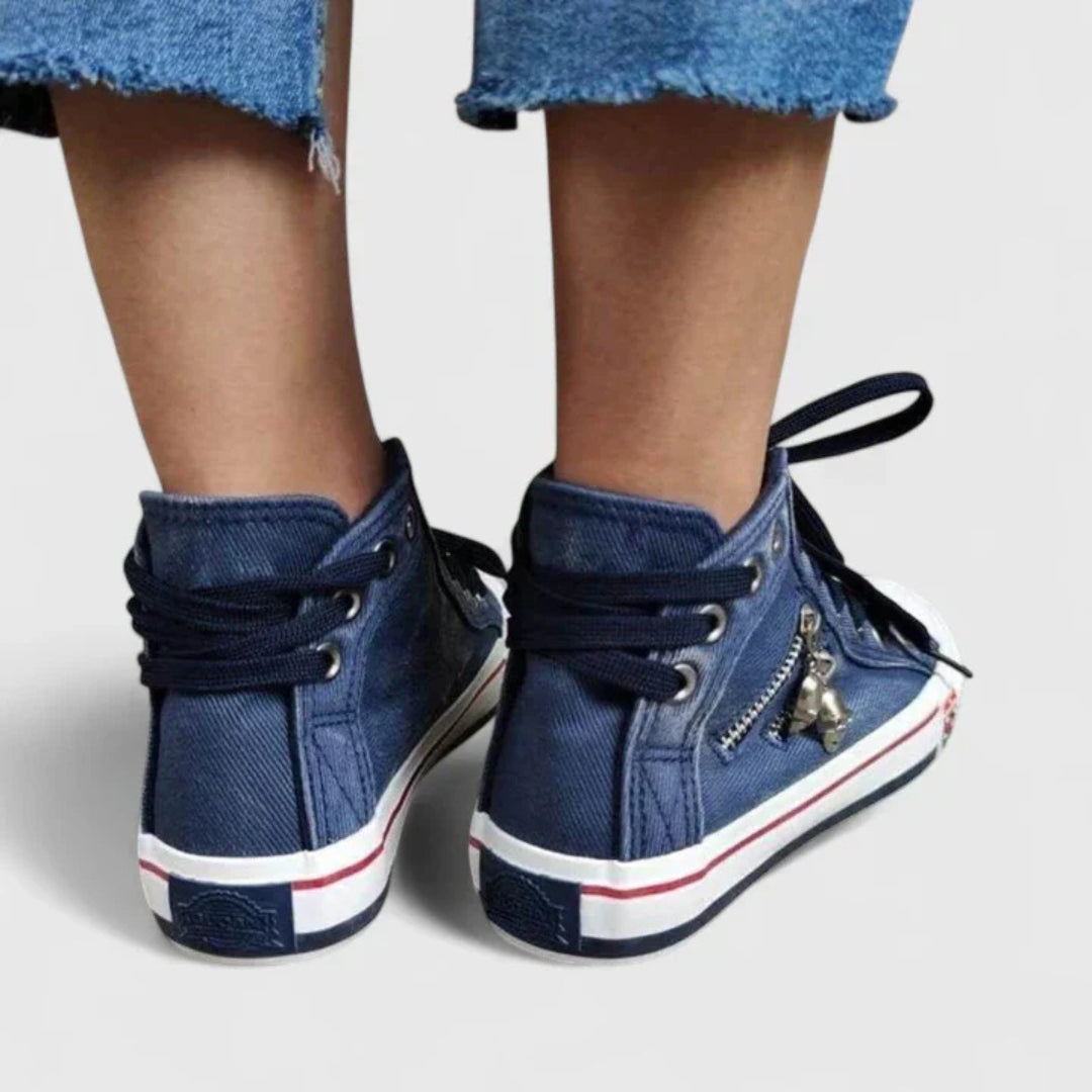 Women's Denim High Top Sneakers