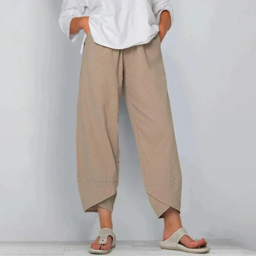 Women's Casual Cropped Pants with Wide Legs