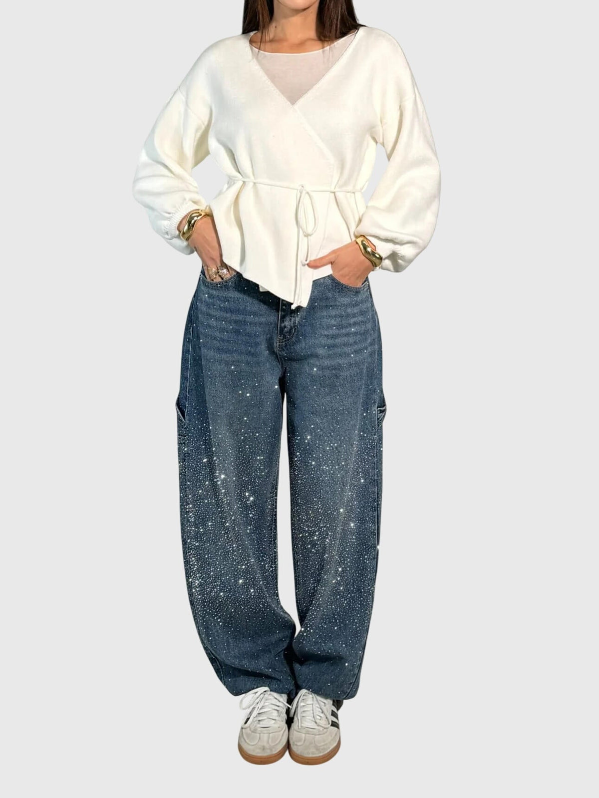 Women's Sparkling Diamond Jeans