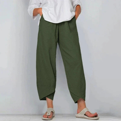 Women's Casual Cropped Pants with Wide Legs