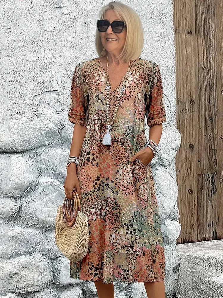 Women's Relaxed Fit Floral Pattern Dress