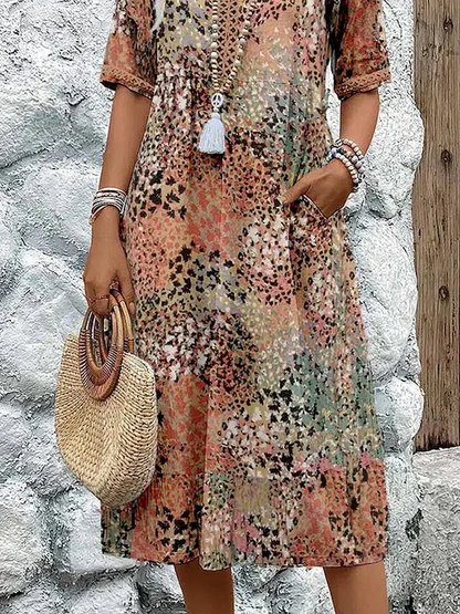 Women's Relaxed Fit Floral Pattern Dress