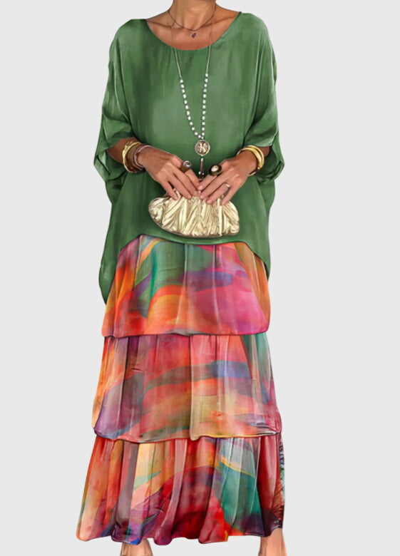 Women's Boho Layered Maxi Shorts Dress