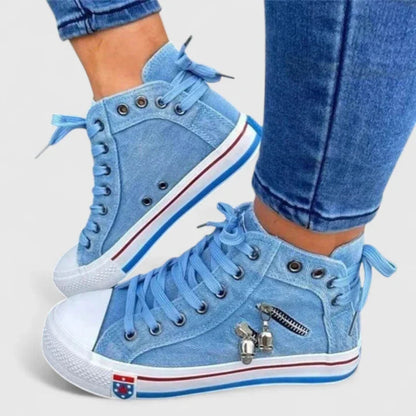 Women's Denim High Top Sneakers