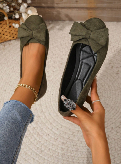 Women's Slip-On Shoes with Bow Accent