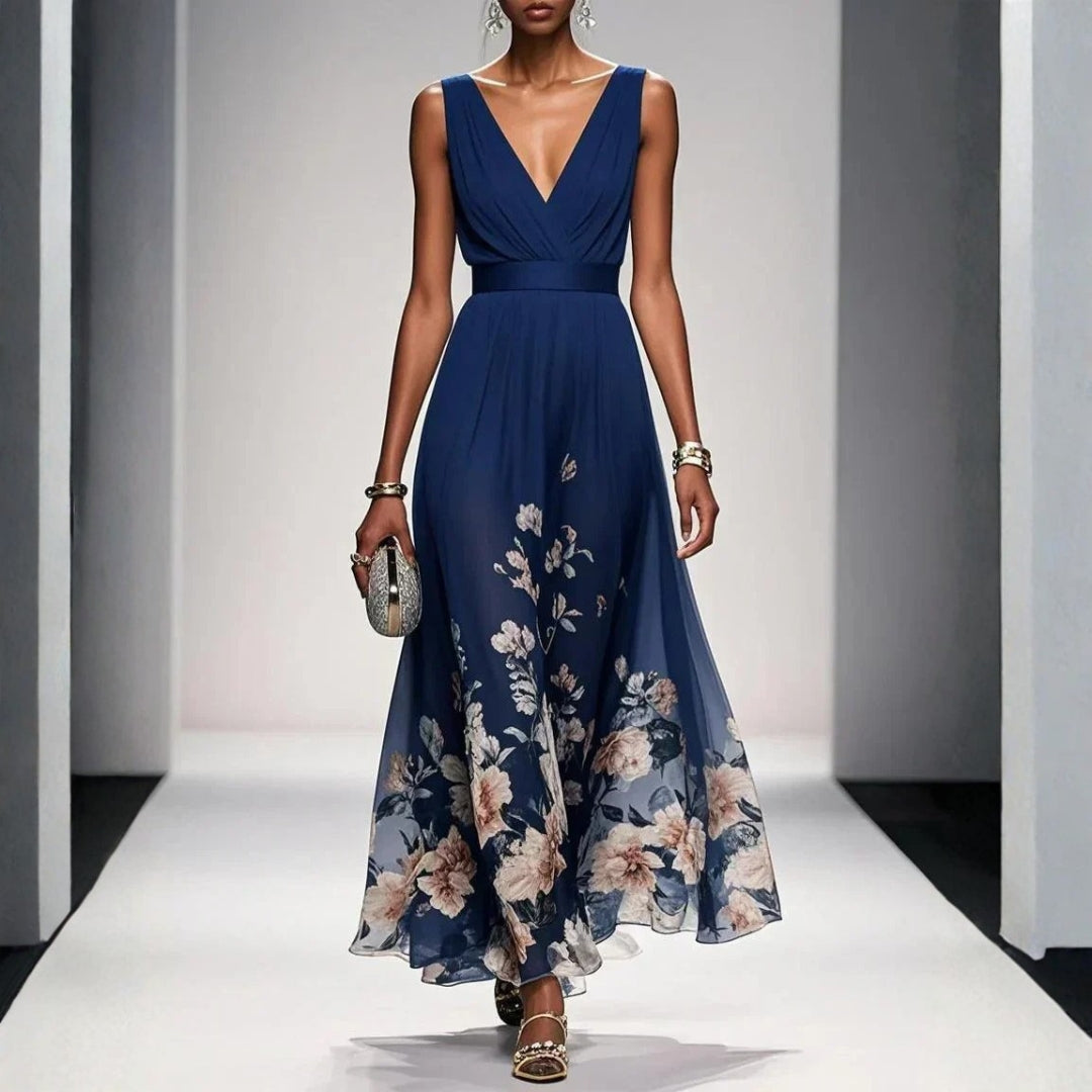 Women's Dress with Floral Print for Wedding Guests