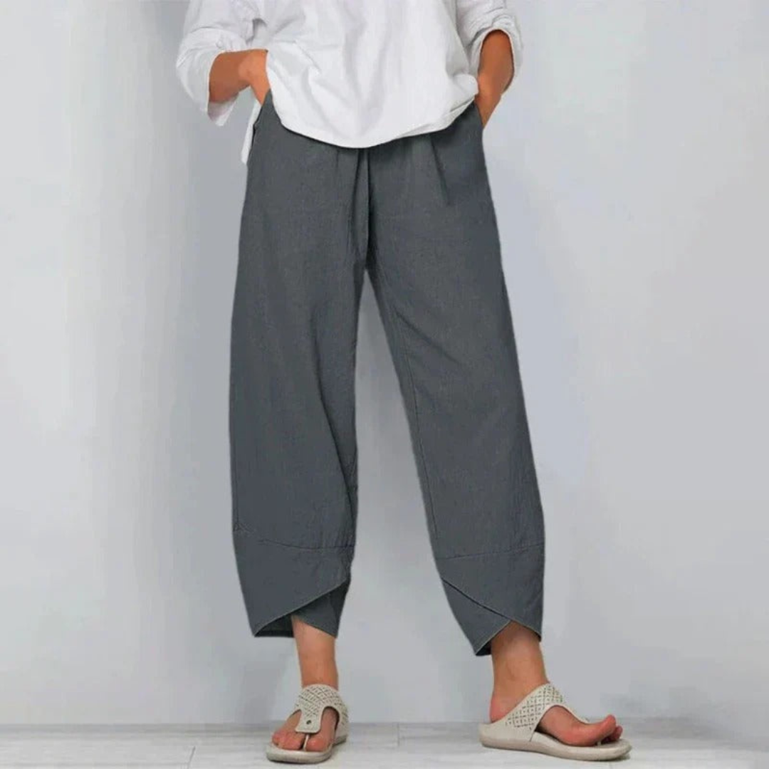 Women's Casual Cropped Pants with Wide Legs