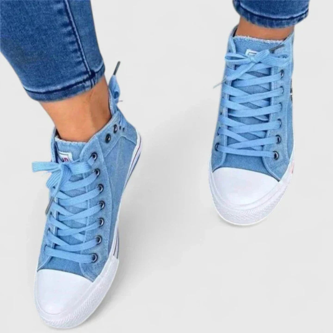 Women's Denim High Top Sneakers