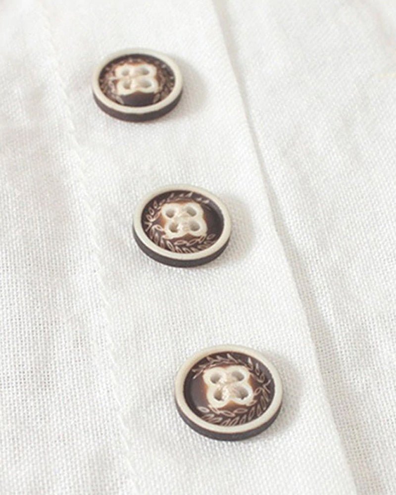 Women's Casual Linen Blouse with Button Details