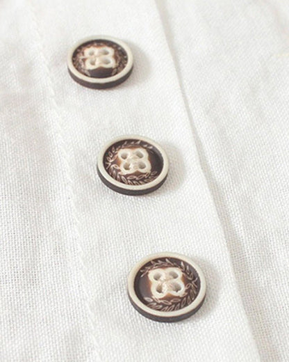 Women's Casual Linen Blouse with Button Details
