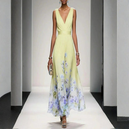 Women's Dress with Floral Print for Wedding Guests