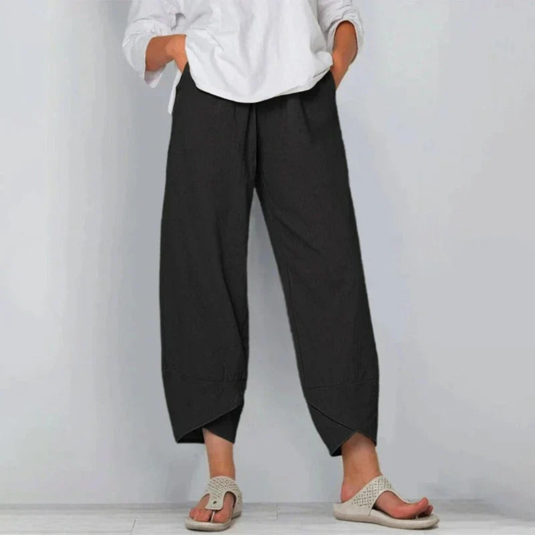 Women's Casual Cropped Pants with Wide Legs