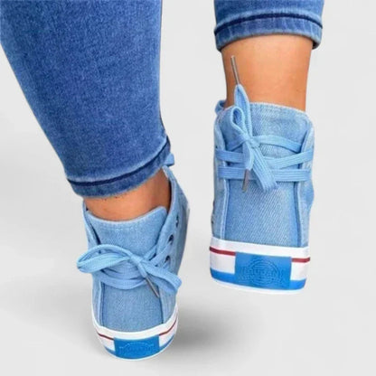 Women's Denim High Top Sneakers