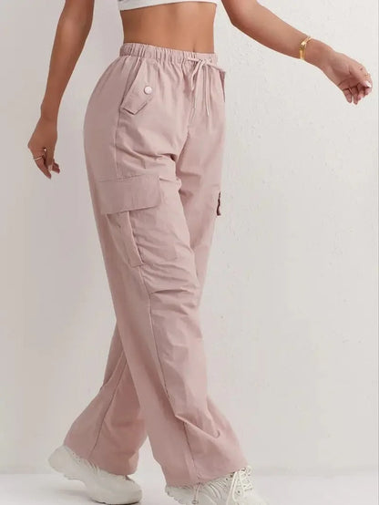 Women's Casual Cargo Pants with Pockets and Drawstring