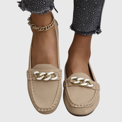 Women's Slip-On Loafers with Chain Detail