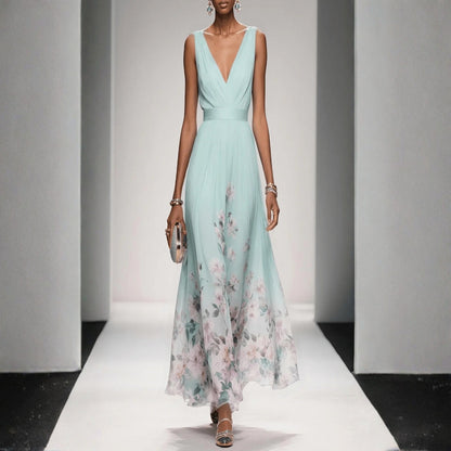 Women's Dress with Floral Print for Wedding Guests