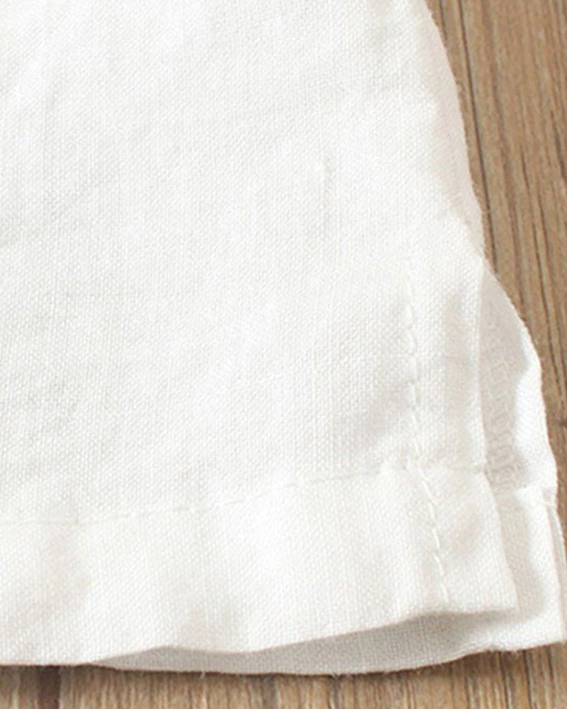 Women's Casual Linen Blouse with Button Details