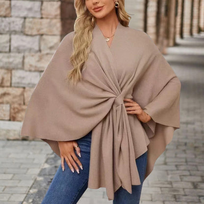 Women's Top with Draped Knot Detail and Flowing Fit