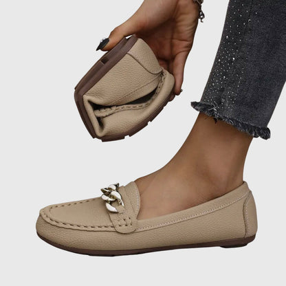 Women's Slip-On Loafers with Chain Detail