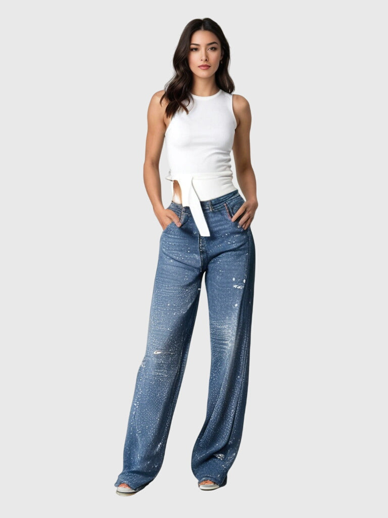 Women's Sparkling Diamond Jeans