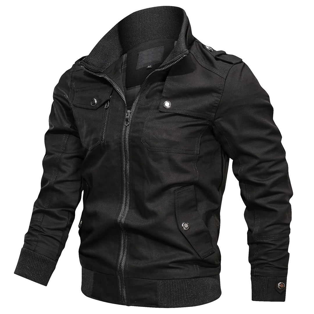 Men's Bomber Jacket with Multiple Pockets