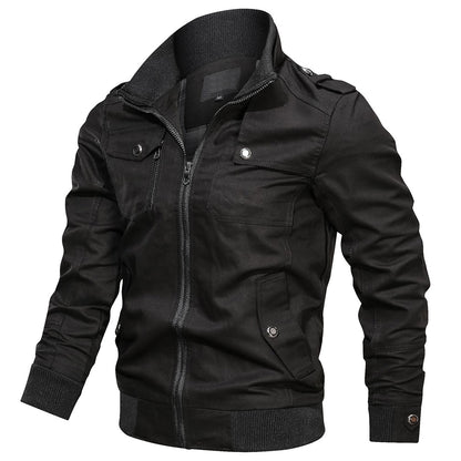 Men's Bomber Jacket with Multiple Pockets
