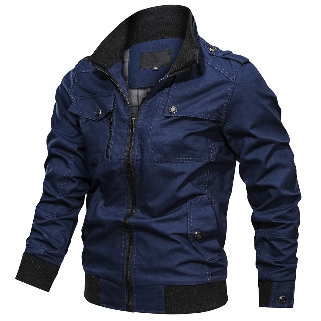 Men's Bomber Jacket with Multiple Pockets