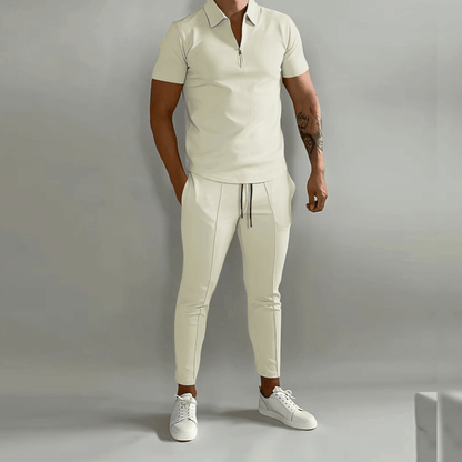 Men's Two-Piece Set with Zipper Shirt