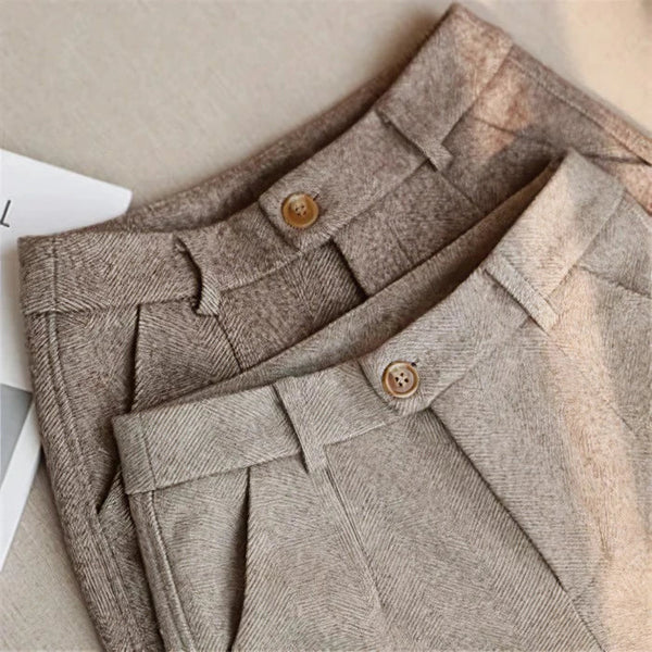 Men's Vintage Pleated Classic High-Waisted Trousers